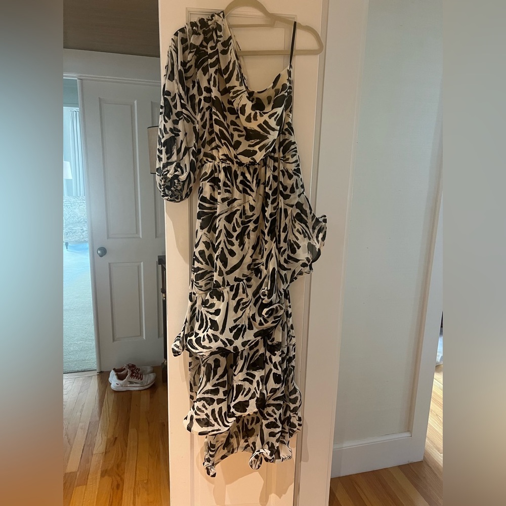 Alexis target ruffle, botanical, midi dress - small